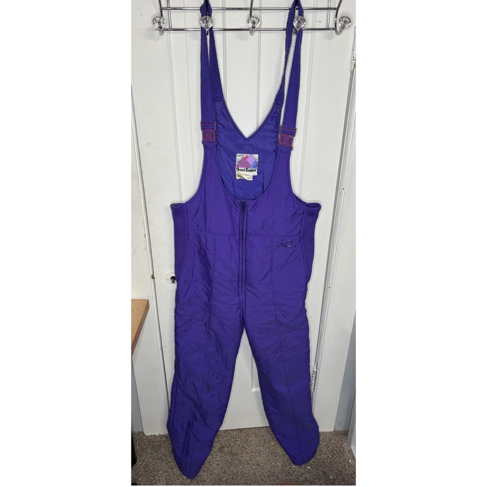 Grand Targhee Vintage Purple Snow Bibs Insulated Ski Overalls Women Large 2M-801